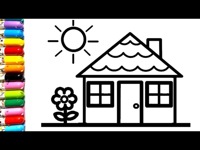 Let's Learn To Draw house 🏡 Drawing For Kids & Toddlers | Easy and Simple House Drawing