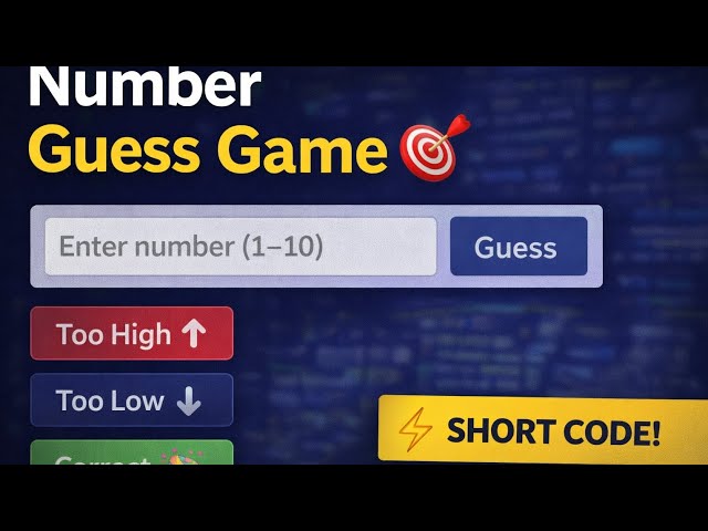 Short Code for Number Guesing game using javascript