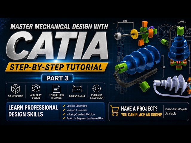 23 - CATIA 3D Modeling Tutorial: Archimedes Screw Wind Turbine (Part 3)