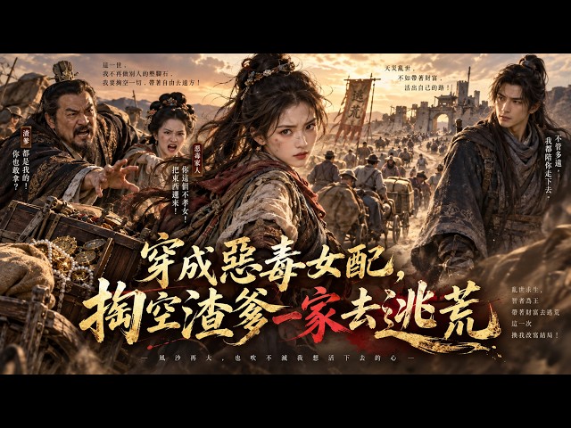 穿成恶毒女配，掏空渣爹一家去逃荒：叶家把病秧子夫君扔进荒山，我转身开启系统，三年后让他们跪着求我！