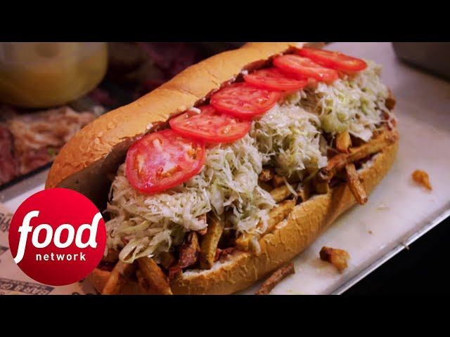 Casey Teams Up To Tackle 5 Lb Stuffaluffagus Sandwich | Man v Food
