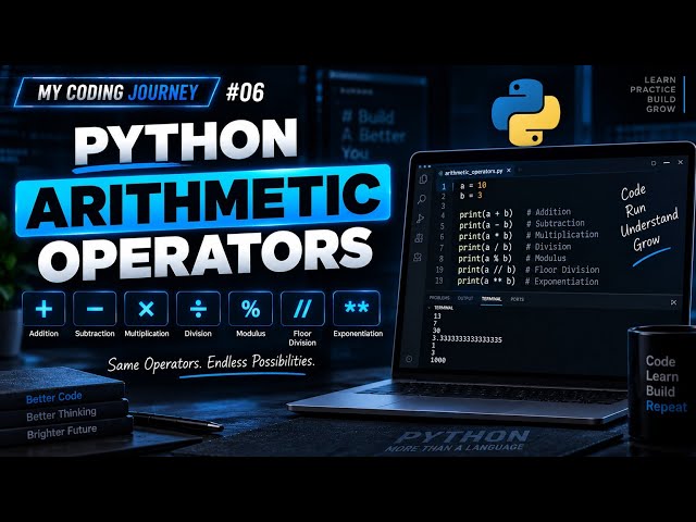 Python Arithmetic Operators Kaise Kaam Karte Hain? | +, -, , /, %, // & ** #06