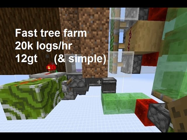 1.15 Fast and simple tree farm using piston mechanics (12 gt, 20k spruce/hr).  Spruce, birch, oak.