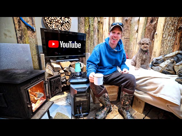 Building a TINY LOG HOUSE!!! (100% reclaimed material)