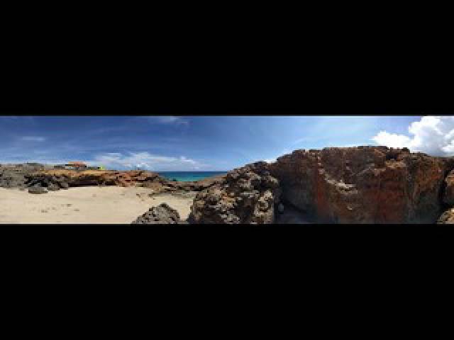 Cardboard VR view of the (collapsed) Natural Bridge in Aruba
