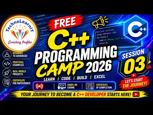 C++ Programming - Free Programming Camp 2026 | Session 03 | Character set, Rules, Output, Debugging