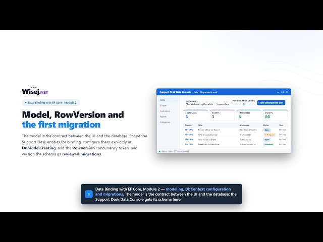 Data Binding with EF Core - Module 2: Model, RowVersion and the first migration