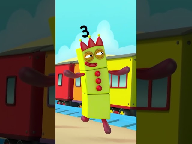 COLORFUL MATH – Part 3 | Learn to Count with the Number 3 The train is out of control!