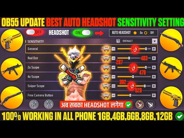 Free Fire Headshot Setting After Ob55 Update 2026⚡Best Sensitivity Settings ⚙️| Sensitivity Setting 
