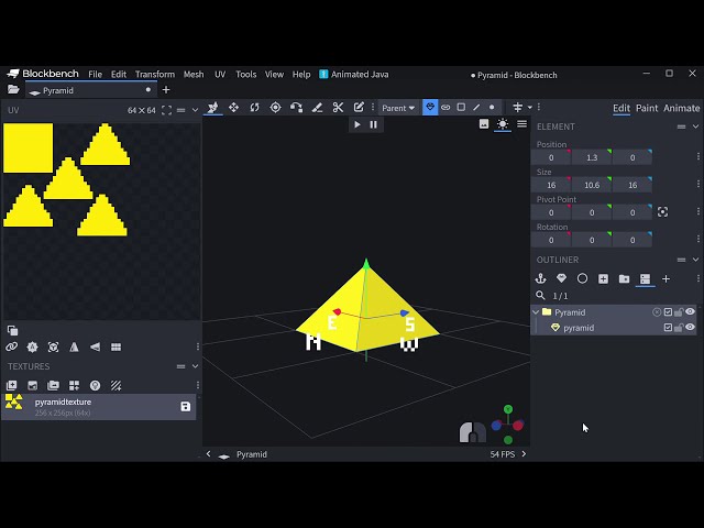 Lets make a pyramid in blockbench! (Using meshes) | Blockbench Tutorial