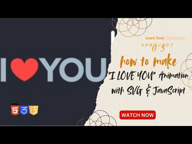 Beautiful "I LOVE YOU" Animation with SVG & JavaScript