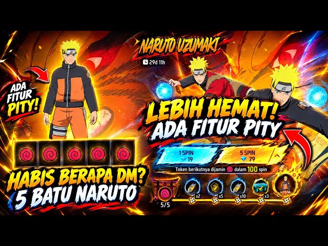 GILA! 😱 CARA SPIN BUNDLE NARUTO FF SAMPAI DAPAT! HABIS BERAPA DM + LOCK CHANGER 