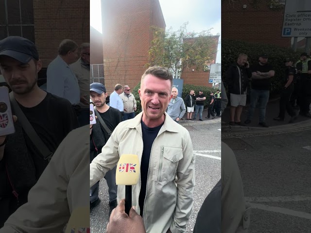 Tommy Robinson arrives in court to support Danny Tommo 