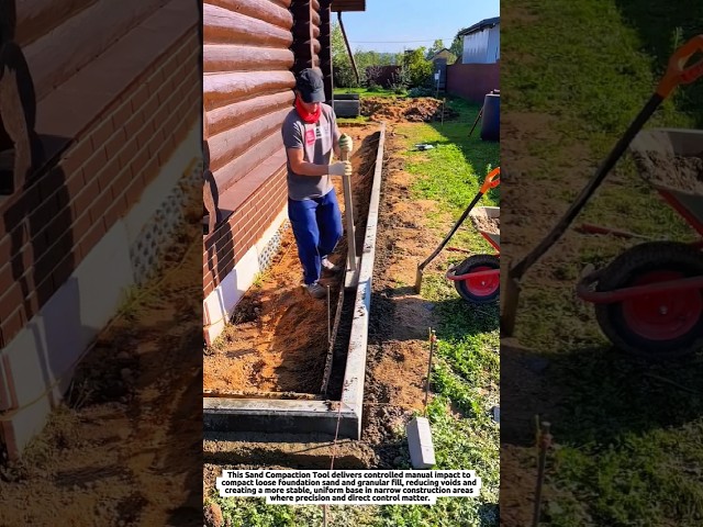 Foundation Sand Compaction Tool Packs Granular Fill Into a Stable Base With Manual Impact Control