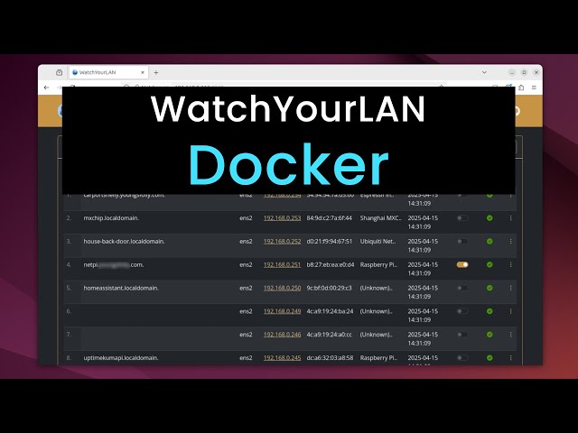 Monitor your Network with the WatchYourLAN Docker Container