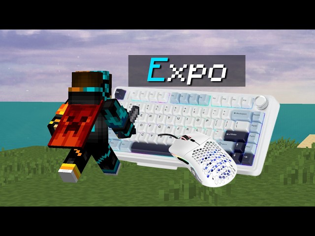 Cheating on Minecon 2011 acc with Expo client | Bedwars Keyboard ASMR