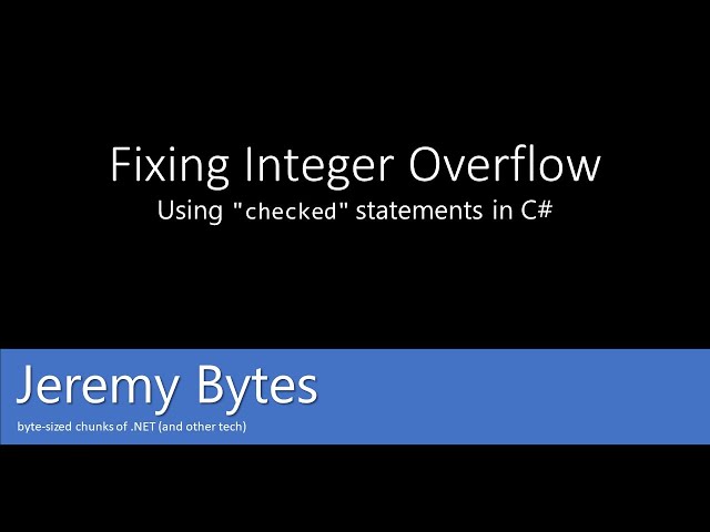 Fixing Integer Overflow in C# with "checked"