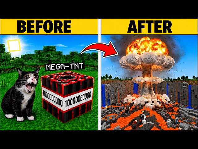 Cat Tries Exploding Super TNT in Minecraft (Big Compilation)