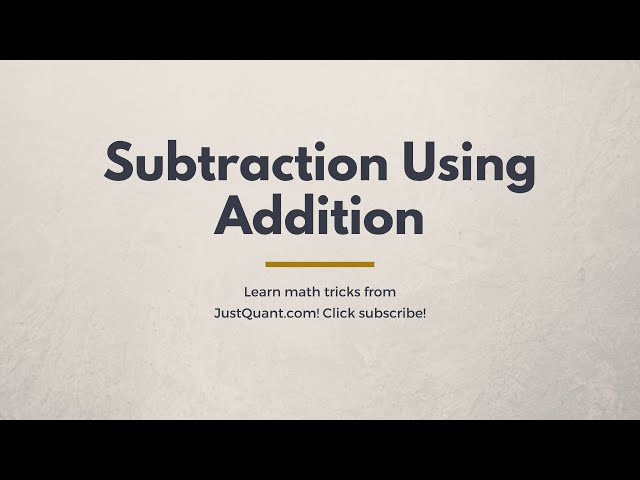 Addition and Subtraction Tricks - Subtraction using Addition - Math Tricks for Fast Calculation