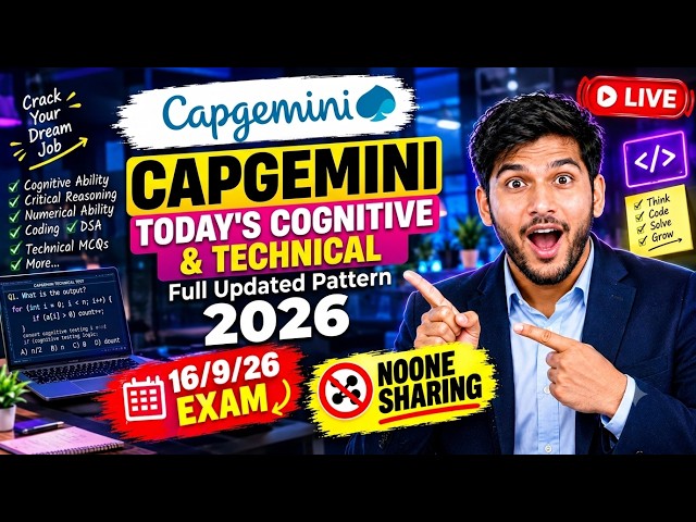 Full Updated GBA || Capgemini Coding Questions 2026 || Capgemini Technical Assessment 2026