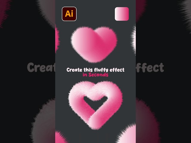 How to make Fur Texture Effect in Adobe Illustrator ✨ Quick Tutorial #ytshorts #shorts  #tutorial