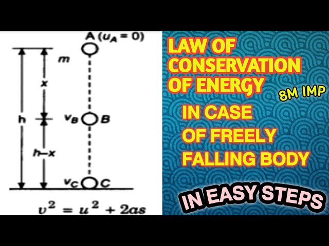 LAW OF CONSERVATION OF ENERGY IN CASE OF FREELY FALLING BODY 8M IMP QUESTION#edutech #edutech