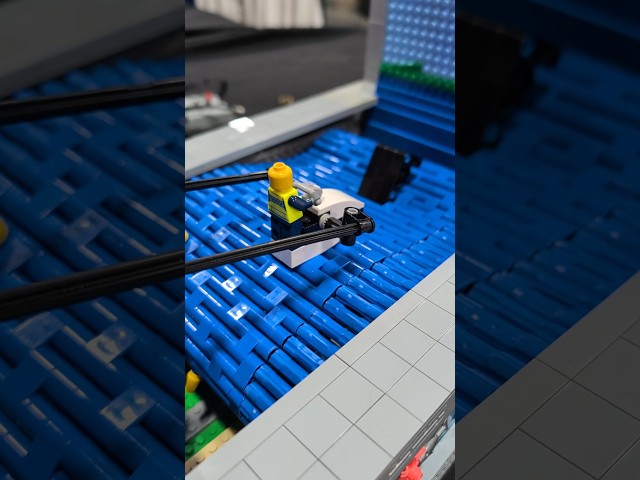 Lego man literally jumps the shark