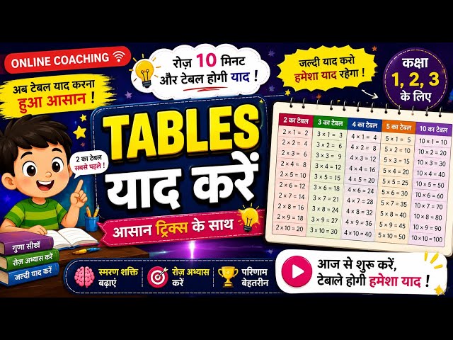 Tables yaad kre #veryeasylearning #mathstricks #studywithme 