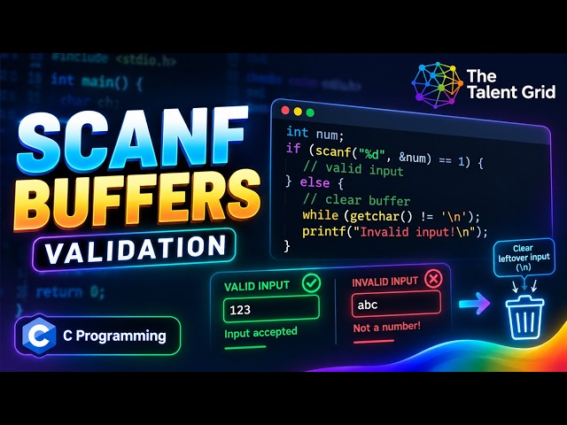 C Programming Input & Output | Handling scanf input buffers | Session 3 | Part 2
