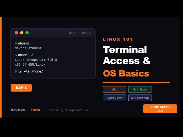 Day 3 - Linux Learning References | DevOps Batch  2026 | Hindi | DevOpsFarm