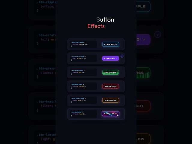 These CSS Button Hover Effects Are INSANE 🤯🔥 | HTML CSS #Shorts