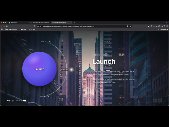 3D Orbit Timeline Slider | HTML CSS JavaScript | Interactive Web Animation
