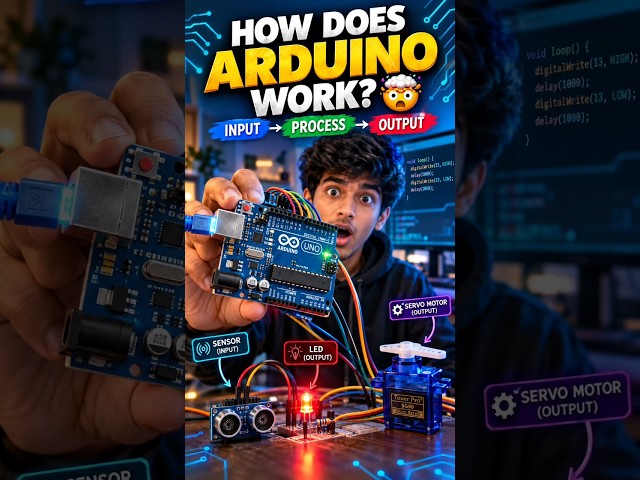 🤖⚡Arduino actually ela work chestundi?Ee small board power meeku telusa?#Shorts#ViralShorts #Arduino
