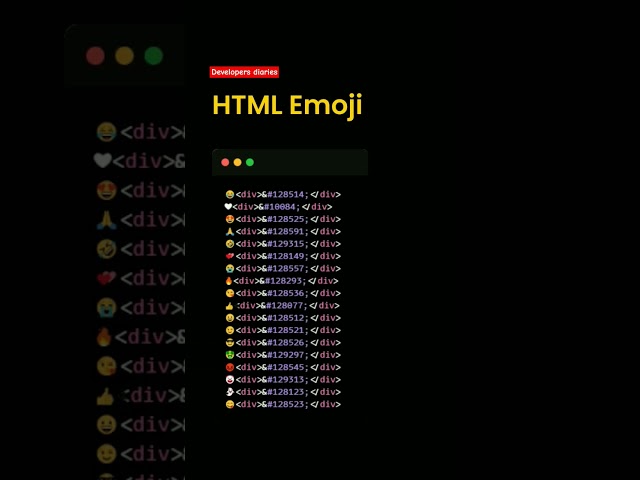 🤩 HTML Code for Emoji! | Web Dev Hack You Didn’t Know #html #webdevelopment #fullstack