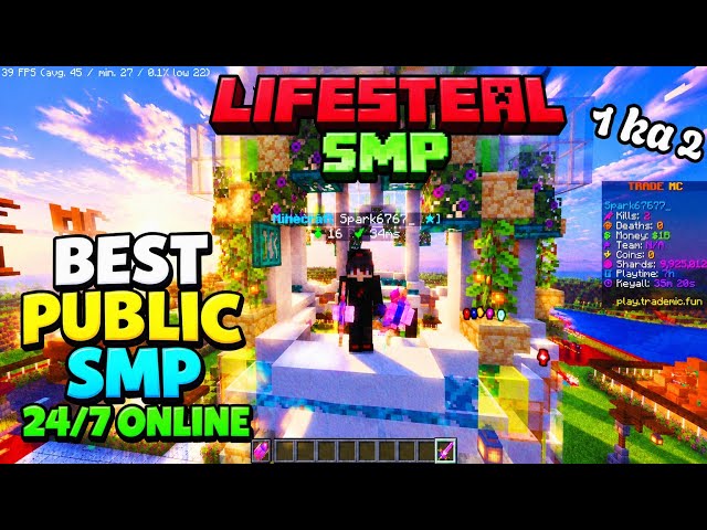 🪵 New Best Lifesteal Public SMP ServerMinecraft 🎱 | Java + PE | 24/7 Online | Free To Join 🎮