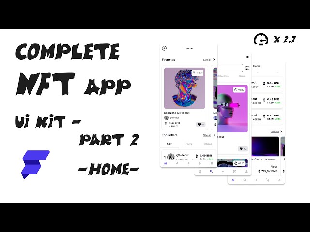Complete NFT App UI Kit - Home & Discovery Page (Part 2) | FlutterFlow Tutorial