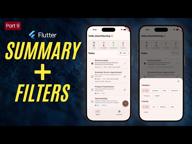 Flutter Todo App: Build Todo Summary UI & Filters | Flutter App Development