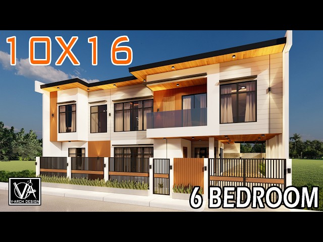 Modern 2 Storey House Design with 6 Bedrooms