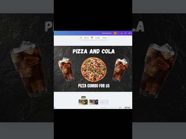 Animation Canva - Transition Effect - Pizza Marketing Menu #canvatutorial #canva