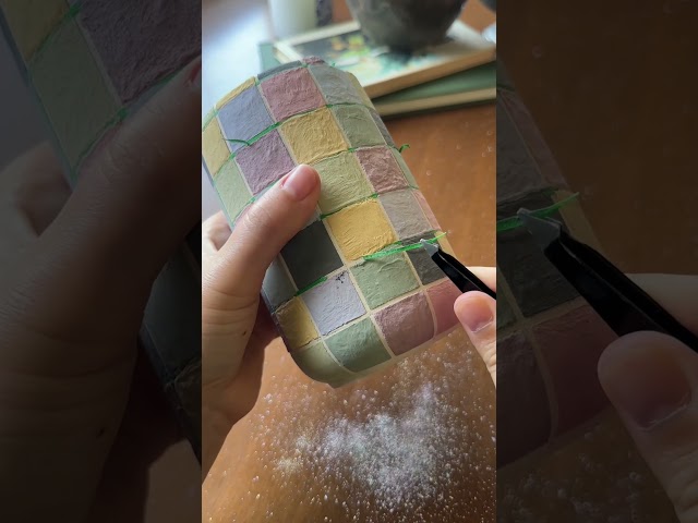 Satisfying tape peel 🎨 #potteryprocess #oddlysatisfying #asmrvideo