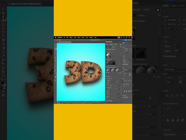 Create 3D Inflatable Vector Text in Adobe Illustrator! 💥 | Gold, Stone & Cookie Textures