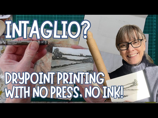 Intaglio Printmaking?  Drypoint printing at home with no press and no ink!