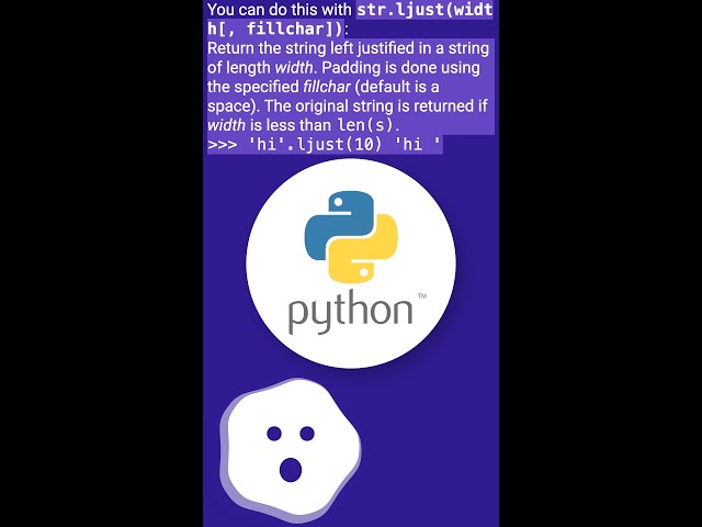 How can I fill out a Python string with spaces? #shorts