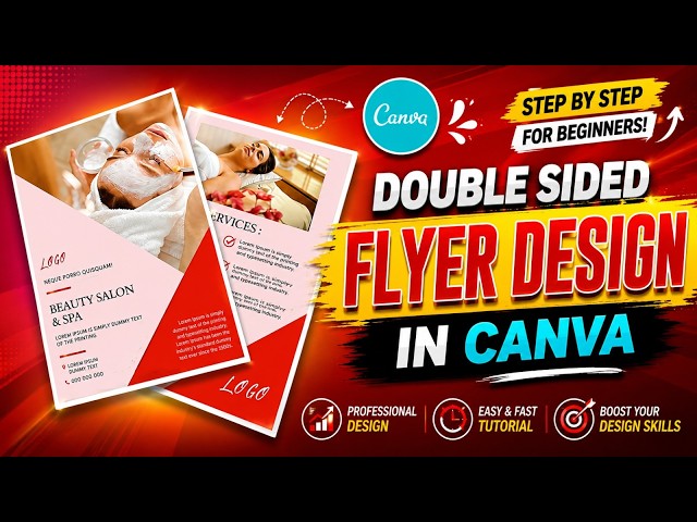 Canva Flyer Design Tutorial | Front & Back Flyer Design | Print-Ready Double-Sided Flyer in Canva