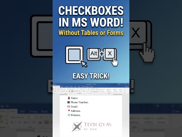 Insert Checkboxes in MS Word Like a Pro! 🚀 (Alt + X Shortcut Trick)