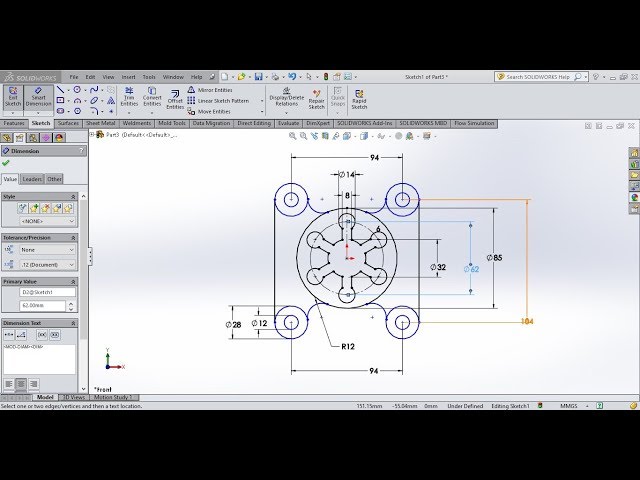 SOLIDWORKS  TUTORIAL | 2D sketch in solidworks