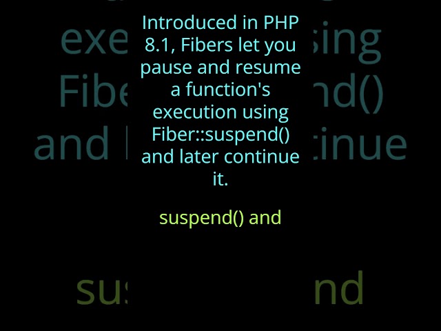 PHP fibers explained