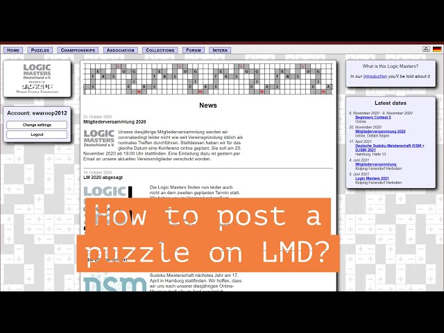 How to Post a Puzzle on Logic Masters Germany (LMG/LMD) website?