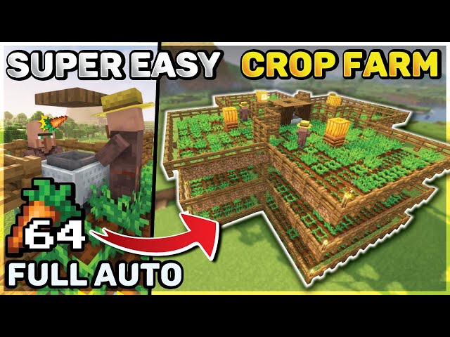 Minecraft FULL AUTO Crop Farm - Early Game, Stackable
