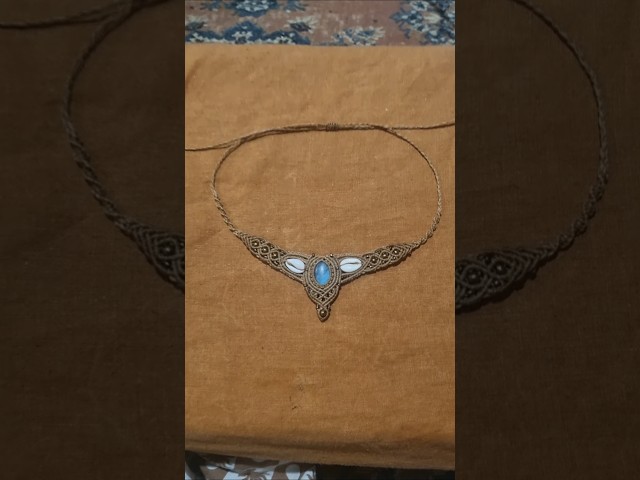 Azure Tides 🌊✨️ micro macrame necklace #shorts #macramejewelry #bohojewellery